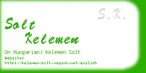 solt kelemen business card